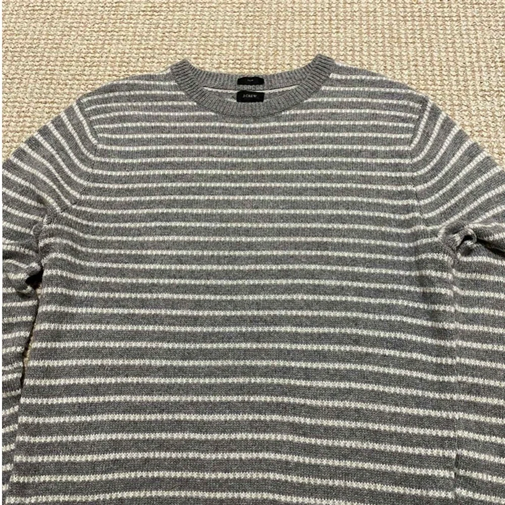 J.Crew Men/Women Striped Preppy Old Money Gray Merino Wool Blend Size M